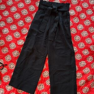 Madewell xs black paperbag waist wideleg pants elastic waist